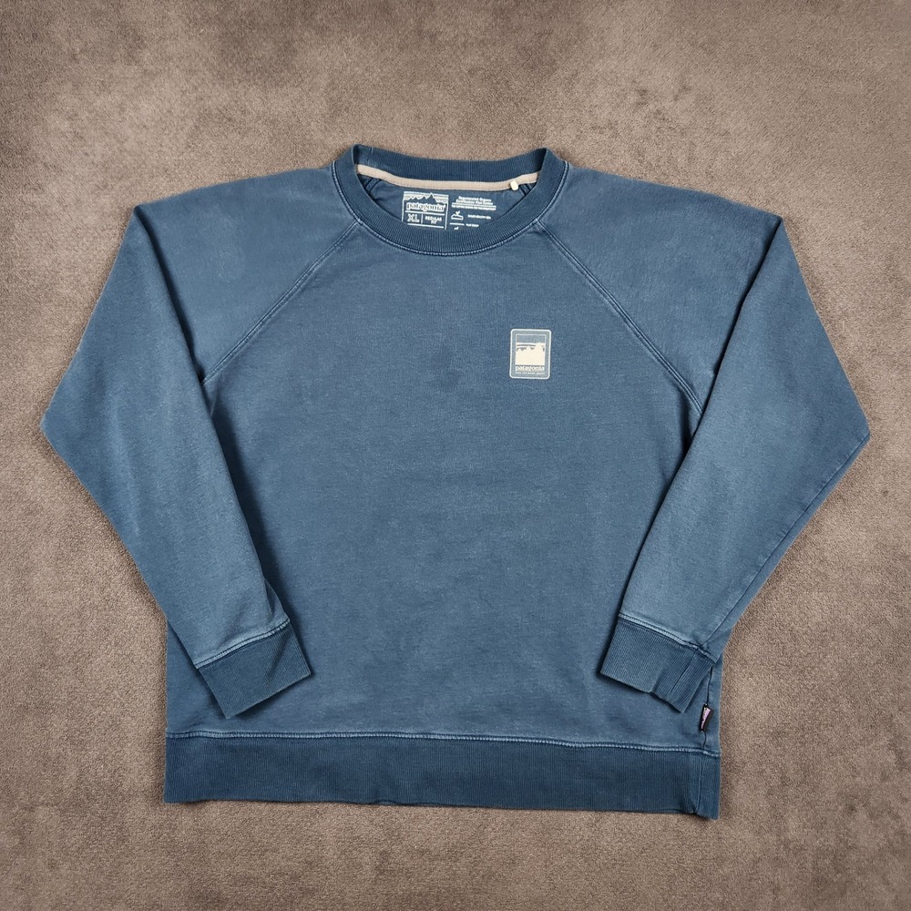 Patagonia Sweatshirt Womens XL Blue Alpine Icon Regenerative Organic Cotton